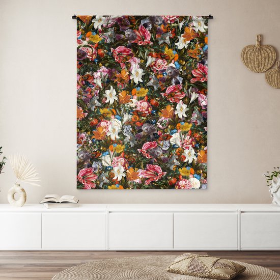 Tapisserie - Tapisserie - Fleurs - Papillon - Design - Art - Abstrait - Peinture - Maîtres anciens - 120x160 cm - Tapisserie