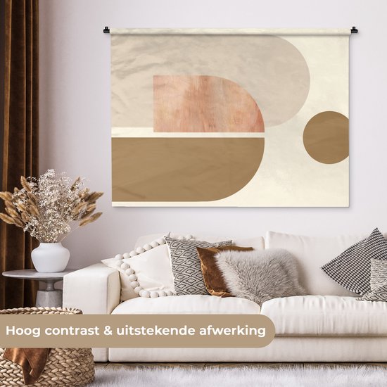 Tapisserie - Tissu mural - Art - Abstrait - Rose - 120x90 cm - Tapisserie