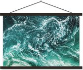Porte-affiche avec affiche - Affiche scolaire - Océan - Water - Mer - Luxe - Vert - Turquoise - 60x40 cm - Lattes noires