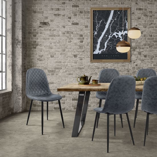 Ml-design Antraciet Ronde Gestoffeerde Eetkamerstoelen Set Van 4 Metalen Poten Polyester Ml-design Antraciet Ronde Gestoffeerde Eetkamerstoelen Set Van 4 Metalen Poten Polyester