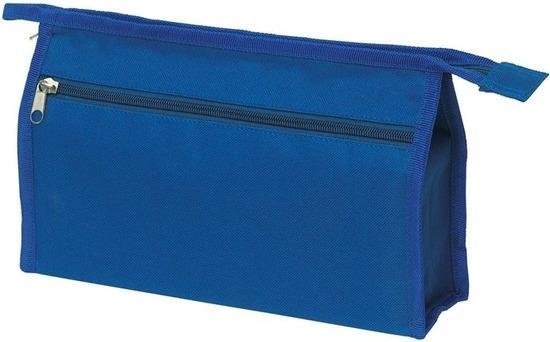 Voordelige toilettas/make-up tas blauw 28 cm voor heren/dames - Reis toilettassen/etui - Handbagage