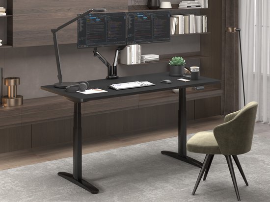 Worktrainer - Bureau assis-debout - OvalDesk - Électrique - Écran à mémoire - Cadre blanc uniquement