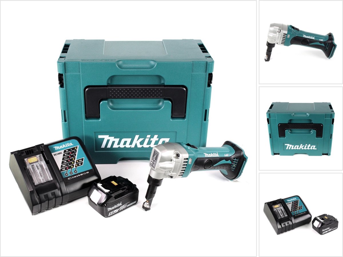 Makita DJN 161 RT1J 18V accu knabbelschaar + 1x accu 5.0Ah + snellader + Makpac