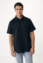 Mexx BRANDON Basic Linen Short Sleeve Shirt Mannen - Zwart - Maat M