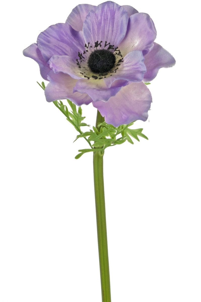 Kunstbloem Anemone Deluxe 43 cm paars | Kunstplant | Greenmoods
