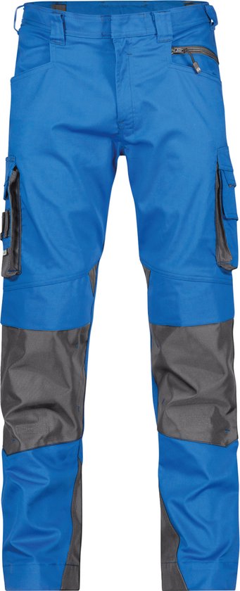 Mazalat Werkbroek voor Heren met Kniebeschermers, Werkbroek, Werkbroek, Cargobroek, Grijs/Oranje, 60
