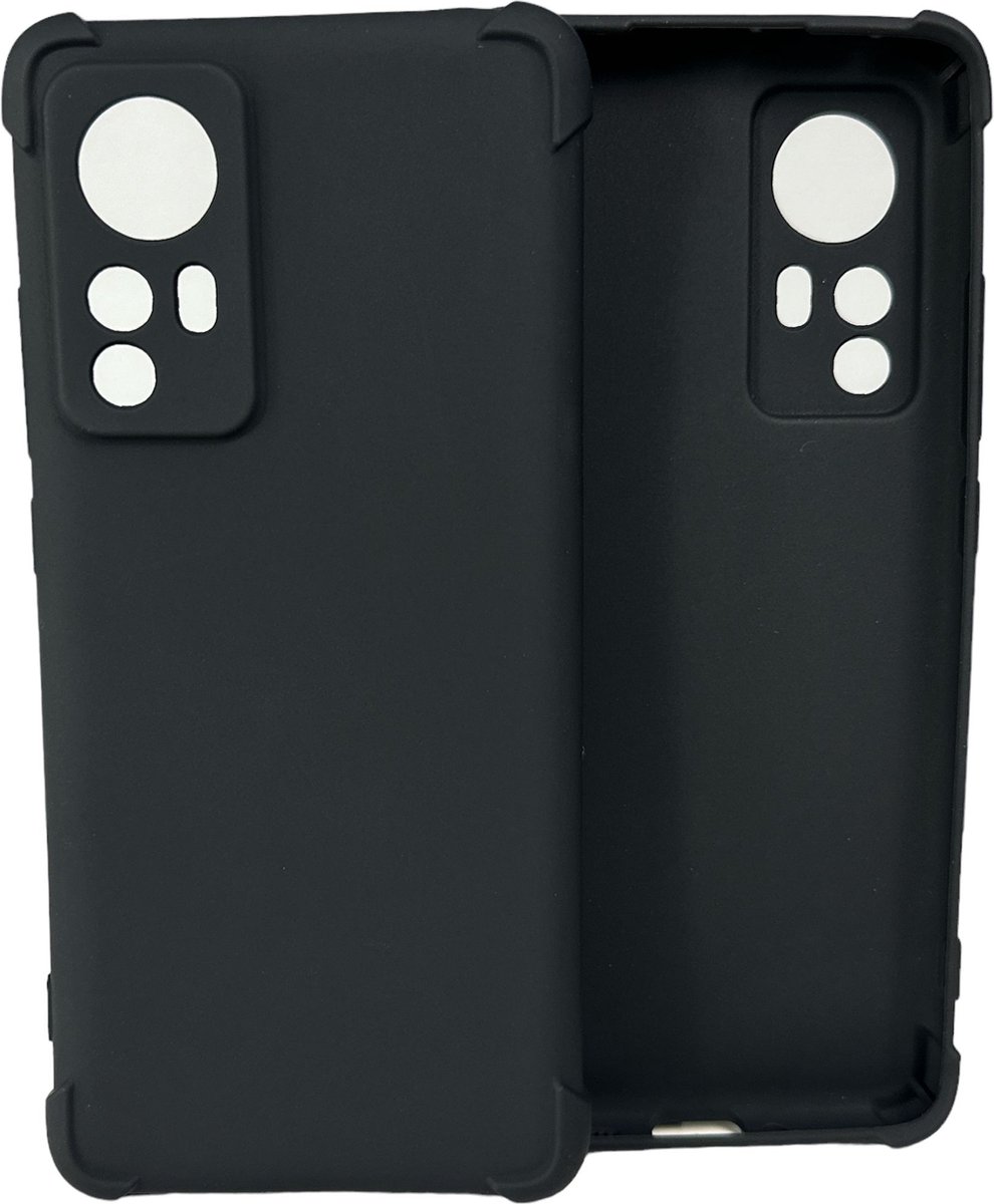 Shockproof Soft TPU hoesje Silicone Case Geschikt voor: Xiaomi 12 / Xiaomi 12X - Zwart
