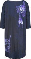 DIDI Dames Easy loose dress in dark blue with Azur Fusion panel maat 42