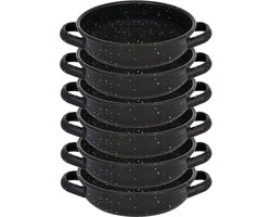 Paellapan mini - staal met antiaanbaklaag - zwart - Ø 14 cm