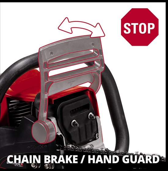 Einhell Benzine Kettingzaag GC-PC 2040 I - 50,4 cm³ - 2 kW - 2-takt - Zwaardlengte: 40 cm - Max. Zaaglengte: 39 cm - Kettingsnelheid: 21 m/s - Automatische kettingsmering van Einhell — afbeelding 4