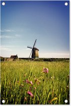 Moulin à vent avec fleurs affiche de jardin toile en vrac 40x60 cm - petit - toile de jardin / toile d'extérieur / Peintures pour l'extérieur (décoration de jardin)