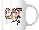 Mug Cat Lover avec texte : Dame aux chats folle | Amoureux des Chats | Sort de Chats | Cadeau | Mug drôle | Tasse de café | Gobelet à café | Tasse à thé | Tasse de thé