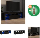 vidaXL Tv-meubel met LED-verlichting 140x36-5x40 cm zwart - Kast - Inclusief Houtreiniger en verfrisser