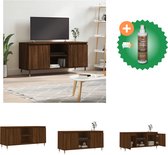 vidaXL Tv-meubel 104x35x50 cm bewerkt hout bruineikenkleurig - Kast - Inclusief Houtreiniger en verfrisser