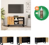 vidaXL Tv-meubel 80x33x46 cm massief mangohout en bewerkt hout - Kast - Inclusief Houtreiniger en verfrisser