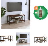 vidaXL Tv-meubel 102x35x45-5 cm bewerkt hout bruineikenkleurig - Kast - Inclusief Houtreiniger en verfrisser