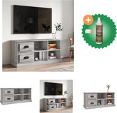 vidaXL Tv-meubel 102x35-5x47-5 cm bewerkt hout grijs sonoma eikenkleur - Kast - Inclusief Houtreiniger en verfrisser