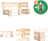 vidaXL Tuinhoekbank pallet hout Tuinbank Inclusief Houtreiniger en verfrisser