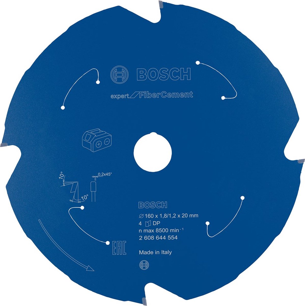 Bosch Expert - Cirkelzaagblad voor Vezelcement - 160x20mm - PCD Tanden - TCG Geometrie