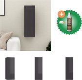 vidaXL Tv-meubel 30-5x30x90 cm spaanplaat hoogglans grijs - Kast - Inclusief Houtreiniger en verfrisser