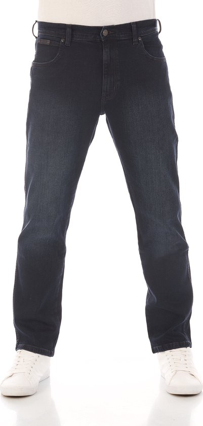 Wrangler Heren Jeans Broeken Texas Stretch regular/straight Fit Blauw Volwassenen Denim Jeansbroek