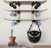 Skateboard- en longboard-opbergrek, Trifecta-wandhouder, huis- en garage-organizer