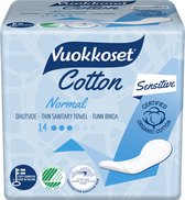 Vuokkoset Organic Cotton - Maandverband Normaal - 14 stuks - Zachte gevoelige huidbescherming - Anti-allergeen - Milieuvriendelijk