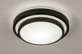 Lumidora Plafonnier 73676 - E27 - Zwart - Wit - Plastique - Lampe de salle de bains - IP44 - ⌀ 26 cm
