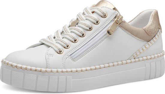 MARCO TOZZI MT Vegan, Soft Lining + Feel Me - removable insole Dames Sneaker - WHITE COMB
