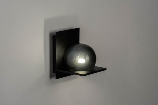 Lumidora Wandlamp 73111 - Voor binnen - MADI - G9 - Zwart - Grijs - Metaal - Badkamerlamp