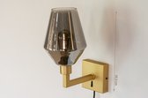 Lumidora Wandlamp 31111 - Voor binnen - NAPELS - E27 - Grijs - Goud - Messing - Metaal