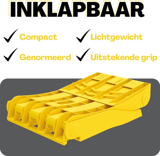 Wielkeg inklapbaar G46 - 380 x 160 x 190 mm - Opvouwbaar - Wielblok - Wielstopper van ProPlus — afbeelding 4