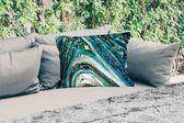 Coussins d'extérieur - Jardin - Aspect marbre - Luxe - Or - Turquoise - Glitter - 50x30 cm
