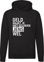 Geld maakt je niet gelukkig maar Jens wel Hoodie - geld - humor - grappig - relatie - liefde - money - unisex - trui - sweater - capuchon