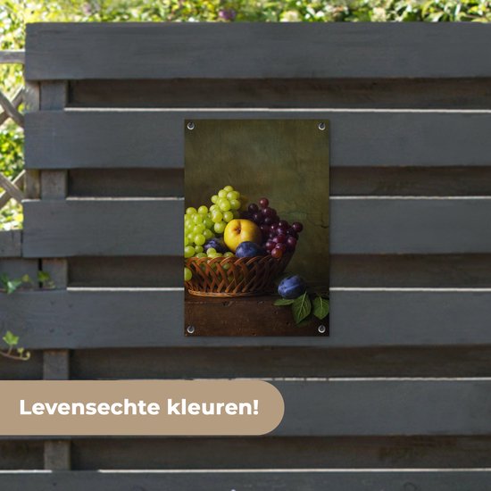 Décoration de jardin Rustique - Fruit - Canette - Corbeille - Nature morte - 40x60 cm - Poster jardin - Toile jardin - Poster extérieur