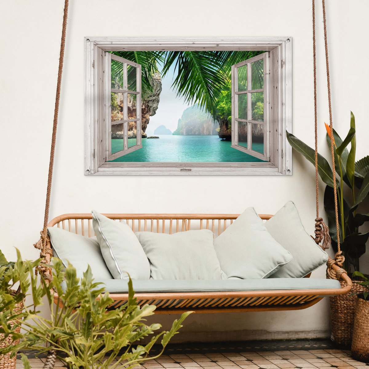Tuinposter 80x120 cm Doorkijk - Strand - Duinen - Leen Bakker