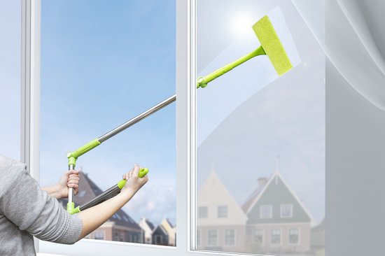 Raamwisser met telescoop steel - 2-in-1 raamtrekker - buigbaar - 161 cm- 191 cm