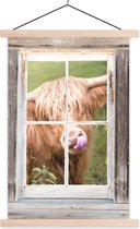 Porte-affiche avec affiche - Affiche scolaire - Highlander - Fenêtre - Langue - Voir à travers - 60x90 cm - Lattes transparentes
