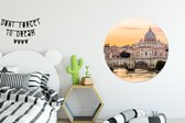 WallCircle - Wandcirkel ⌀ 90 - Italië - Skyline - Rome - Ronde schilderijen woonkamer - Wandbord rond - Muurdecoratie cirkel - Kamer decoratie binnen - Wanddecoratie muurcirkel - Woonaccessoires