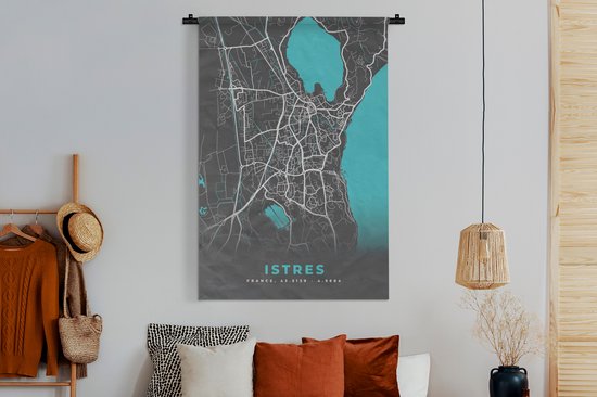 Tapisserie - Tapisserie - Istres - Carte - Carte - Plan de ville - France - 120x180 cm - Tapisserie
