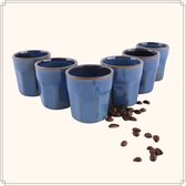 OTIX Espresso kopjes - zonder Oor - Set van 6 - Aardewerk - 80 ml - Mokken - Koffiekopjes - BLUETT