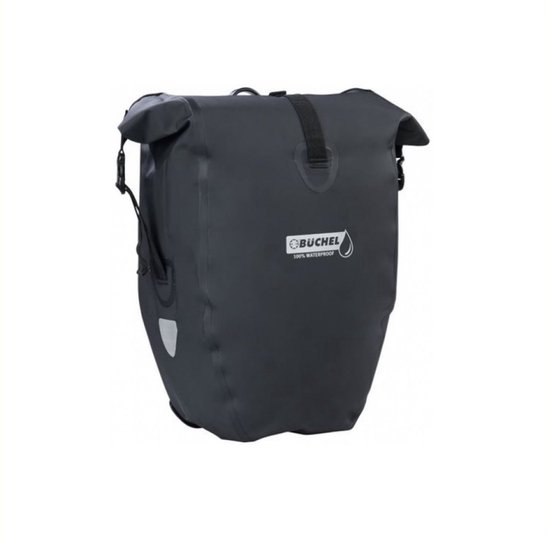 Büchel Luxe Pakaftas / Enkele fietstas - 100% Waterdicht - Met Schouderband - Luxe Pakaf-Systeem - 25,4 Liter - Zwart van Büchel — afbeelding 3