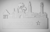 Skyline - Marokko - wanddecoratie - unieke wanddecoratie - 60 x 35 cm