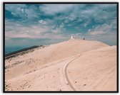 Mont Ventoux Fotolijst met glas 40 x 50 cm - Prachtige kwaliteit - Berg - Frankrijk - Wielrennen - Canvas - Natuur - Foto op hoge kwaliteit uitgeprint