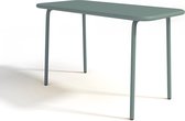 MYLIA Tuintafel voor kinderen POPAYAN - Opstapelbaar - Metaal - Amandelgroen L 80 cm x H 49 cm x D 37 cm