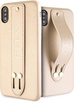 iPhone Xs Max Backcase hoesje - Guess - Effen Goud - Kunstleer