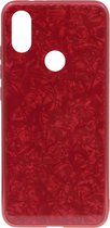 Shop4 - Xiaomi Mi A2 Hoesje - Harde Back Case Ruwe Diamant Rood