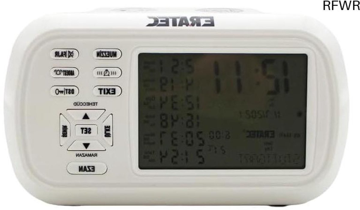 RFWR® Ezan Saati en Gebedsklok - Wit