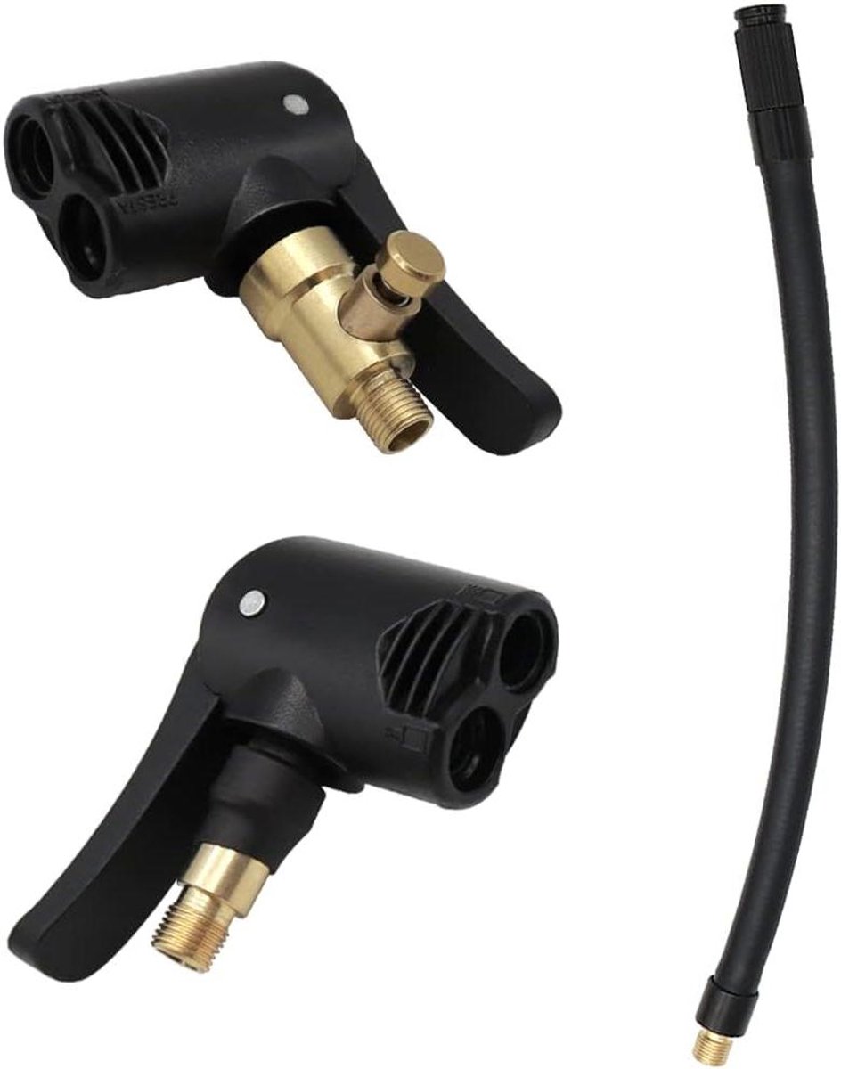 Pack of 2 Ventieldopjes met 1 Pomp Slang voor Auto's, Fietsen en Motoren - Handige Accessoires voor Bandenonderhoud