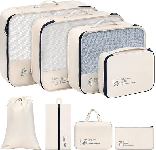 Grote verpakking kubus set met doorzichtig gaas - compressie verpakking kubussen reisorganisatoren (Dusty Teal Grote verpakking kubus set met doorzichtig gaas - compressie verpakking kubussen reisorganisatoren (Dusty Teal
